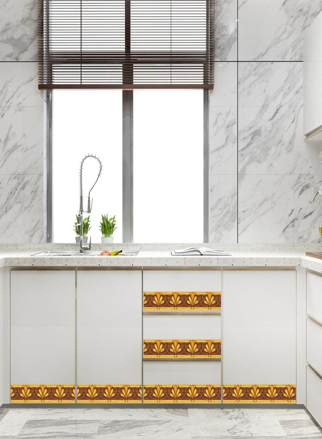 ATTRACTSO شريط لاصق للجدران من ATTRACTSO، مقاس 5 بوصات × 10 أقدام، لتزيين المنزل، والبلاط، والحمام، والمطبخ، والأبواب، والأرضيات - فينيل | لفة لامعة مقاومة للماء (التصميم 2) - Image 4